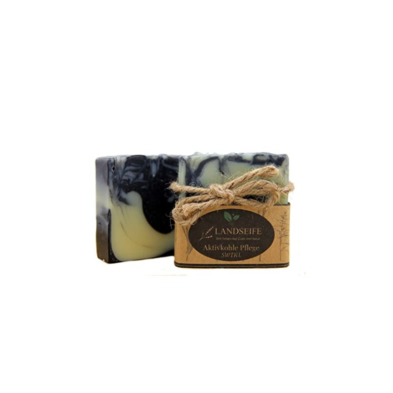 Landseife Activated Carbon Care - Swirl Edition - Handmade Organic