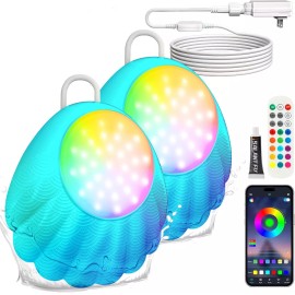 Unbranded 2Pack Pool Lights with APP Control RGB Submersible for Inground Aboveground Pool