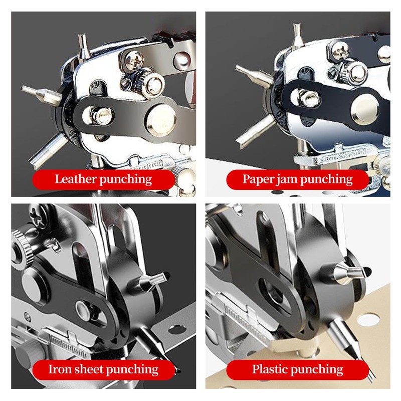 Leather Hole Punch Tools Revolving Punch Plier Kit,Heavy Duty Rotary