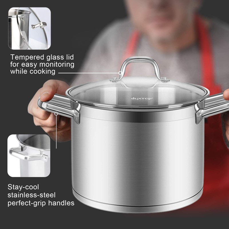 Duxtop Professional Stainless Steel Cookware Induction Ready Impact-bonded Technology (8.6Qt