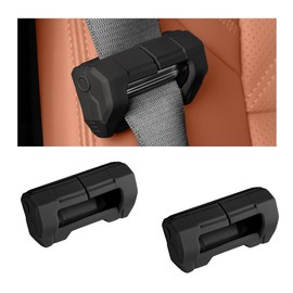 MUQIDA 2PCS Car Seat Belt Buckle Covers, Anti-Scratch Silicone Auto Seatbelt Buckle Protector, Universal Safety Belt Clip Cover Secure Buckle Guard Fits Most Vehicles, Car Accessories (Black)