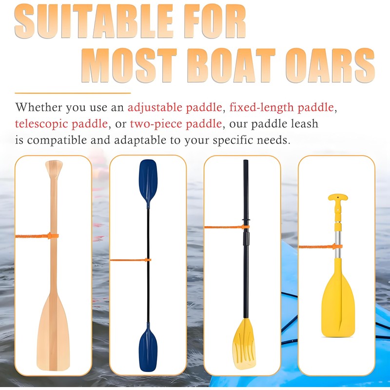 MOOCY Kayak Paddle Leash, 3-7 ft Stretchable Strap Lanyard for