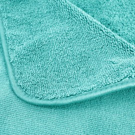POLYTE Microfiber Quick Dry Lint Free Bath Towel, 57 x 30 in, Pack of 4 (Aqua)