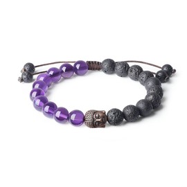 coai Lava Lucky Bracelet with Buddha Head, lava stone amethyst, Amethyst
