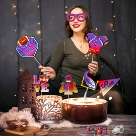 Super Football Decorations Photo Booth Props, Super Football Party Supplies Photo Props, Superbowl Party Decorations 2024 Photo Booth Props Kit, Touchdown Party Sports Theme Photobooth Props