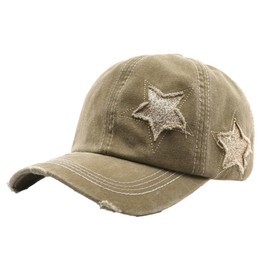 Baseball Hats for Women Ponytail Adjustable Sun Shade Sports Caps Khaki
