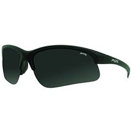 Maxx Domain Polarized Sports Sunglasses - Black Half Frame with Smoke Lenses