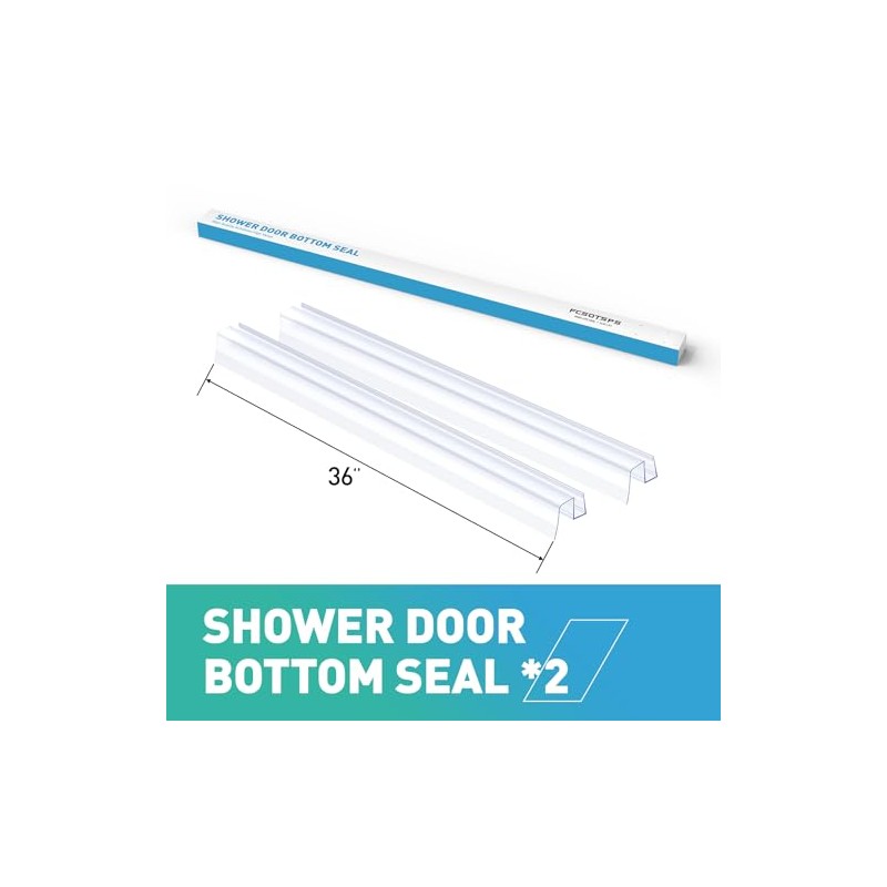 Sliding Shower Door Bottom Seal - 2 Pack for Frameless