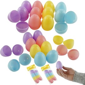 24Pcs Fillable Easter Eggs 5.5cm | Happy Easter Theme Party Favors | Easter Egg Hunt Accessories, Basket Stuffers, Small Classroom Surprise Eggs Supplies