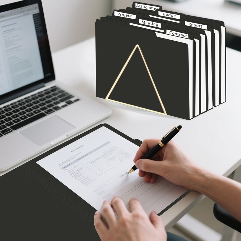 File Folder, HERKKA 120 Pack 1/3 Cut Tab File Folders,