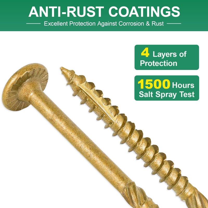 FMhotu 6 Inch Heavy-Duty Outdoor Deck Screws, 50Pcs Star Drive