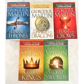 FIVE-BOOK GEORGE MARTIN SET: THRONES, KINGS, SWORDS, CROWS, DRAGONS (Song of Ice & Fire)