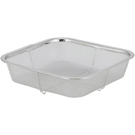 Shimomura Planning Colander, Square Shape, 7.1 inches (18 cm), Made in Japan, Dishwasher Safe, Stainless Steel, Odor Resistant, Hygienic, Includes Legs, Divided Foods, Colander, Rust Resistant, Long