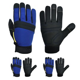 Intra-FIT Work Gloves for Gloves for Men & Women,3 Pairs Touch Screen,Anti Vibration Mechanic Gloves (M)