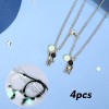 TECNOLOGÍA INFINITA Light Up Pareja Pulsera Collar Imán Astronauta Amistad