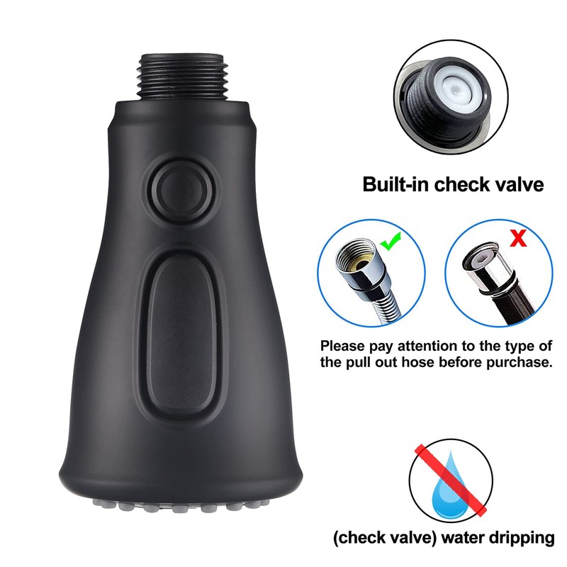DEOKXZ Kitchen Sink Pull Down Faucet Spout Replacement Black, 3