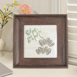 Fonowx Falsche Nagelspitze zeigt Halter, Holzmaserung, Bilderrahmen, professionelle Nagelspitzen-Anzeigetafel, Maniküre-Display für Nagelstudio, Walnussfarbe