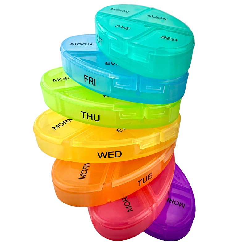 JFA Medical Weekly Oval Pill Box Organiser/Reminder for Medicines Supplements,