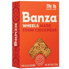 Banza Wheels Pasta - Gluten Free, High Protein, and Lower Carb Pasta, 8oz