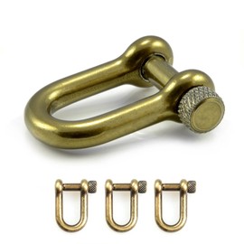 Set of 3 Antique Gold Metal, with Lid, High Quality For Steel Shackle Paracord Bracelet, Cords, 33 mm x 19 mm (Size M), U Shape Ganzoo