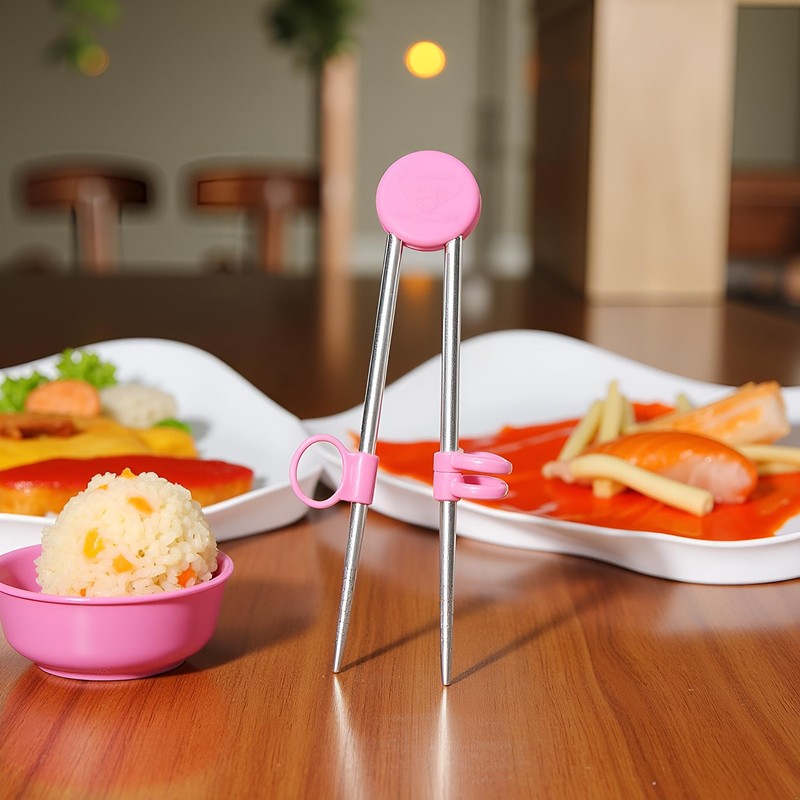 2Pairs Chopsticks Training Sailor Moon Chopsticks Reusable Metal Training Stainless
