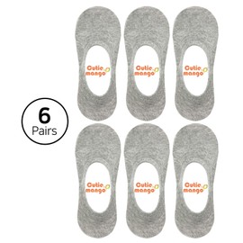 CUTIE MANGO Women No Show Basic Design Casual Sox Non-slip Ultra Low cut Premium Cotton Novelty Socks Simple Formal Light-weight Breathable Cool Liner Fake Socks for all season [Gray 6pairs]
