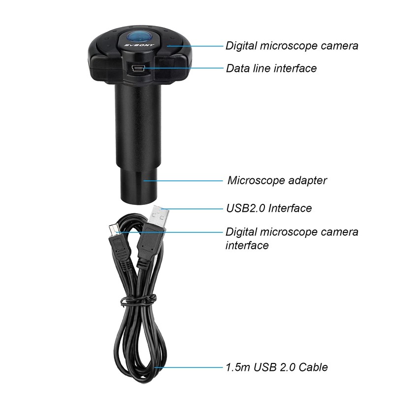 SVBONY SV189 Microscope Digital Camera, 1.3 Million Pixel USB2.0 Microscope