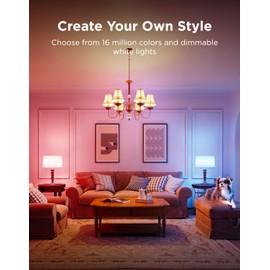 Govee Govee E12 Led Bulb, Smart Light Bulbs Work with Matter, Alexa, Google Assistant, WiFi Candelabra Bulbs 40 Watt Equivalent, RGBWW Color Changing Light Bulb, 2.4Ghz Only, 450 LM, 6 Pack