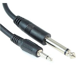 MyCableMart 25ft 1/4"" Mono (TS) to 3.5mm Audio/Guitar, Male to Male Cable, Black