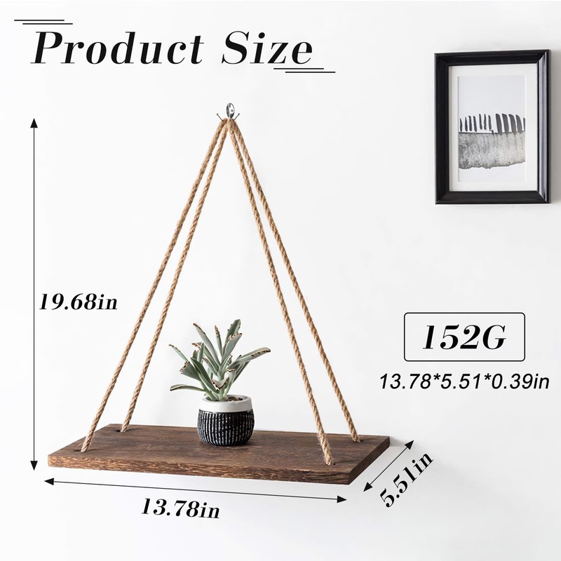 FuninCrea Floating Shelves, 35 * 14 * 1cm Hanging Floating