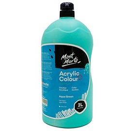 Mont Marte Discovery School Acrylic, Aqua Green, 1/2 Gallon (2 Liter). Ideal for Students and Artists. Excellent Coverage and Fast Drying. Pump Lid Included.