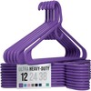 NEATERIZE Ultra Heavy Duty Plastic Clothes Hangers - Purple -