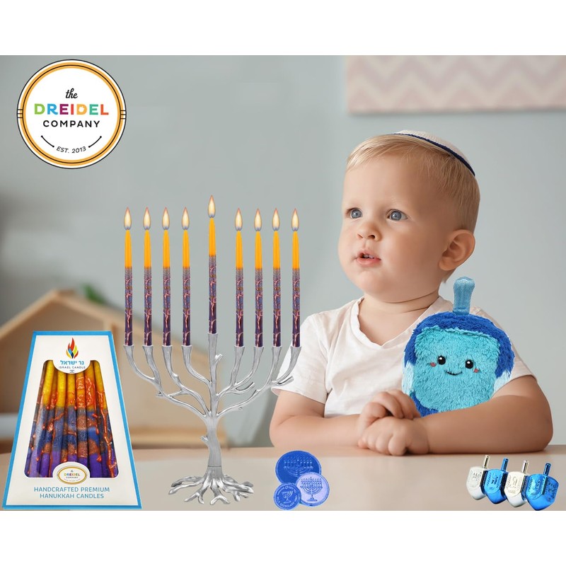 Hanukah Candle Dripless Chanukah Hanukkah Candles Decorative Purple, Blue, Orange