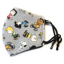 C H A R L I E B R O W N (adjustable elastic) Adult size Triple Layer Face Mask 100% Cotton Washable/Reusable