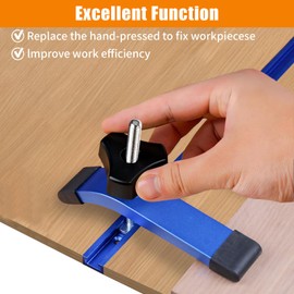 2 Piece Set Track Hold Down Clamp, Quick Acting Clamp with T Bolts and Silder, Aluminum Alloy T-Slot Clamp, Woodworking Tool for CNC Engraving Machines, Router Tables, Table Saws, Drill Presses(Blue)