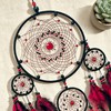 Large Dream Catchers for Adults,Black-Red Feathers with Turquoise Ornament