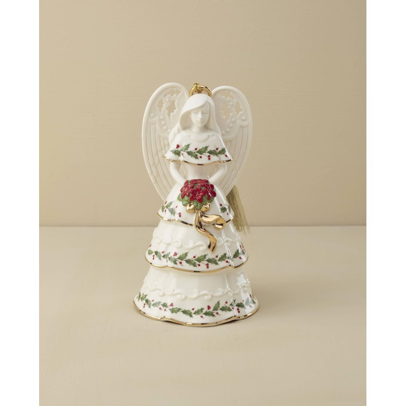 Lenox 895778 Holiday Angel Bell Holding Bouquet Ornament