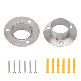 Unxuey Pack of 2 Clothes Rail Brackets, Stainless Steel Cupboard Rod, Flange Holder, Supports Flange Rod Holder for Diameter 1.5 Inch (38 mm) Steel Tube