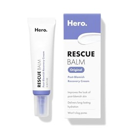Hero Cosmetics Rescue Balm (nueva fórmula): la crema posterior a las manchas para aumentar la hidratación y mejorar el aspecto de las marcas posteriores a las imperfecciones. Probado por dermatólogos. Nueva fórmula. No obstruye los poros. 0.5 fl oz