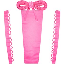 GORGECRAFT 4Pcs Satin Corset Back Kit Pink Cloth Lace Up Panel Extender Zipper Replacement Adjustable Ribbon Ties Dress Corsets for Prom Formal Wedding Dresses DIY Crafts Accessories