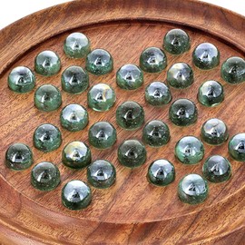 Indian Glance Games Solitaire Board in Wood with Glass Marbles