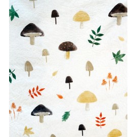 Home Bargains Plus Mushroom Delight 52 x 90 inch Rectangle Vinyl Tablecloth with Flannel Backing, PEVA Non Toxic Easy Care Fall Table Cover for Holiday Party