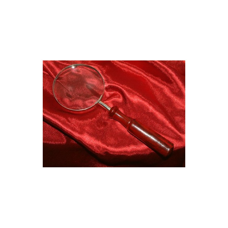 magnifying glass with dark hardwood handle (23574)