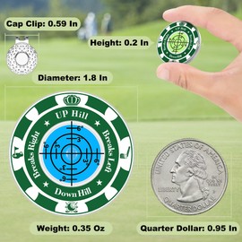Lousrnman 3 Pcs Golf Green Reader, GreenBlue Ball Marker for Putting Green with High Precision Horizontal Bubble, Golf Accessories Putt Aid Tool with Hat Clip