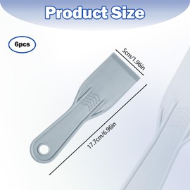 6 Pcs Flexible Plastic Paint Scraper, 2 Inch Plastic Putty Knife Flexible Knives for Taping Drywall Wall Painting Spackling Patching Spreading Painting Wall Scratching