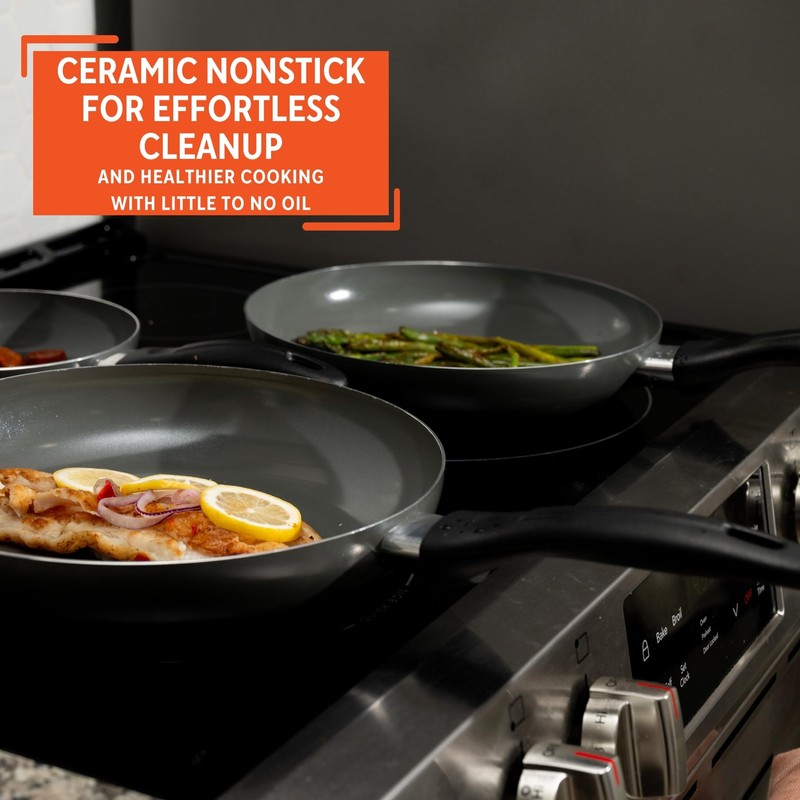 IMUSA Ceramic Nonstick Frying Pan Set, 3-Piece – 7”, 9”