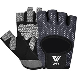 WFX Cycling Gloves Bike Gloves Mountain Road Bike Gloves Anti-slip Shock-absorbing Pad Breathable Half Finger Bicycle Biking Gloves for Men & Women (Large, Gray)