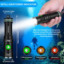 UEQIOV Diving Light is Suitable for Outdoor Scuba Diving, 4000lm Bright Diving Flashlight, 4 Modes of Underwater Lights, IPX8 Waterproof Flashlight