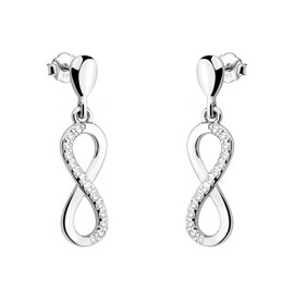 SOFIA MILANI - Women's Earrings 925 Silver with Zirconia Stones - Infinity Earrings - 20473, Sterling Silver, Cubic Zirconia