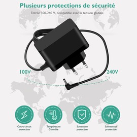 Charging Cable Compatible with Medion Akoya Windows Laptop S2218 2217 E2213, for Trekstor Primebook C13, P14, C11 LTE WiFi Volks Laptop Charger 12 V 2 A Power Supply Replacement